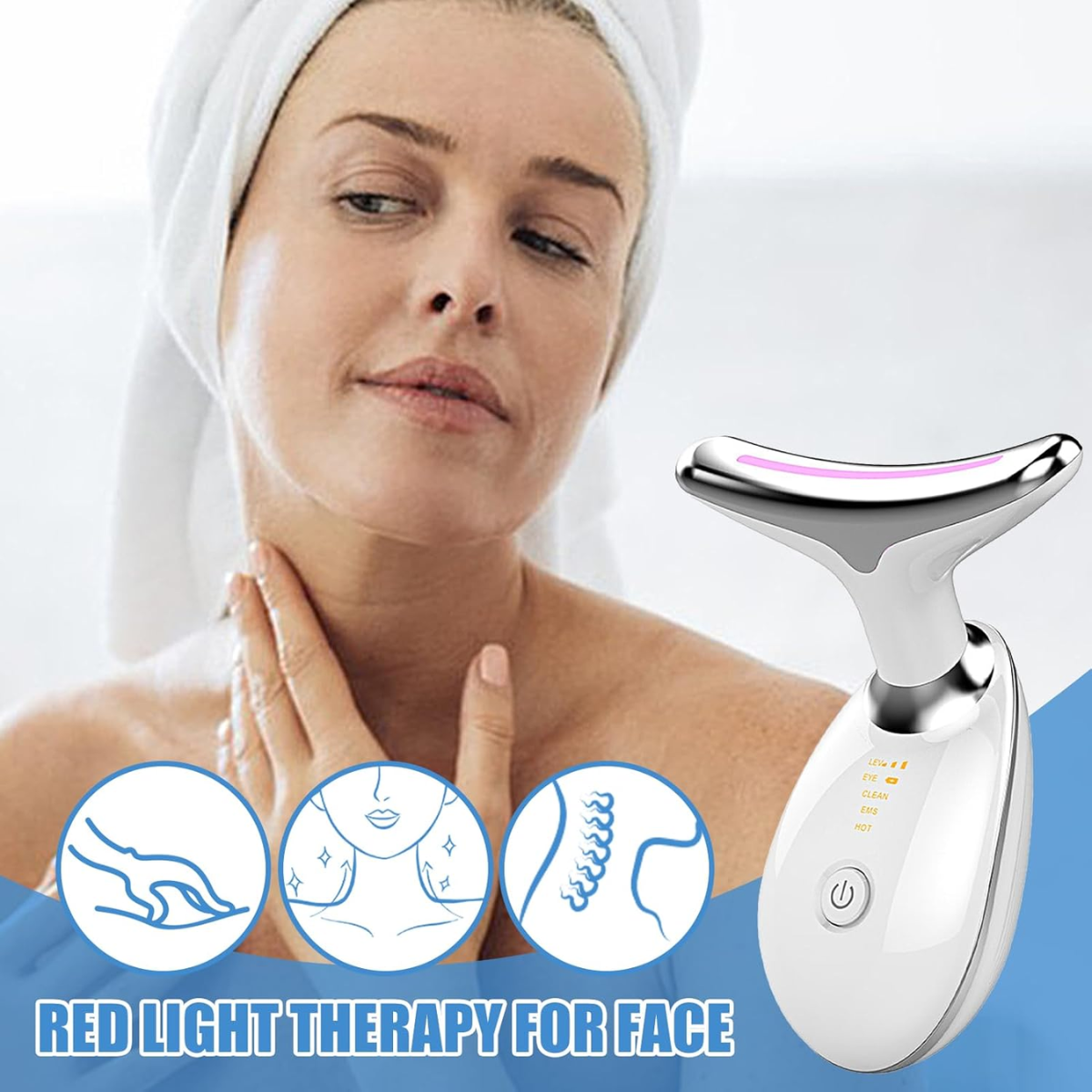 🥰🤩 Piel más firme y joven en pocas semanas - Masajeador Facial Con Luz LED 🌟😏