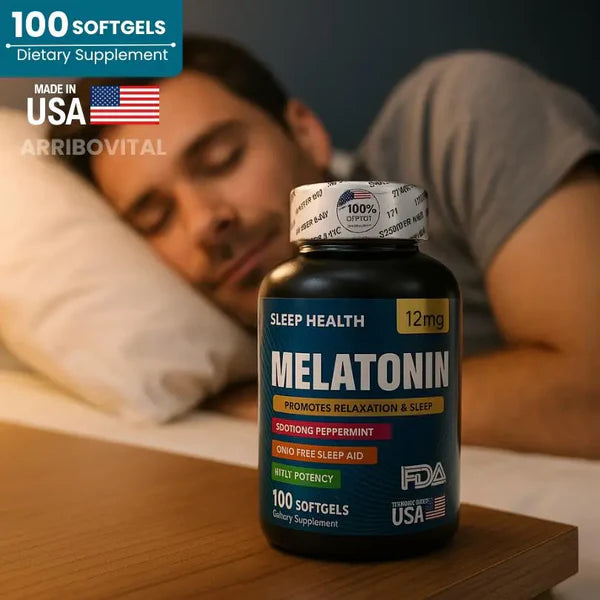 DESFRUTE DE UN SUEÑO PROFUNDO 🌙 Y REPARADOR CON - MELATONINA SOFGEL 100 CAPS 🍃