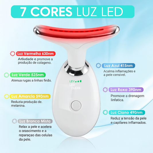 🥰🤩 Piel más firme y joven en pocas semanas - Masajeador Facial Con Luz LED 🌟😏
